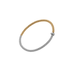 Flex'it PRIMA Bracelet with Bicolour Mesh in 18K Yellow and White Gold-FOPE-Renee Taylor Gallery