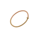 Flex'it PRIMA Bracelet with Bicolour Mesh in 18K Rose and Yellow Gold-FOPE-Renee Taylor Gallery