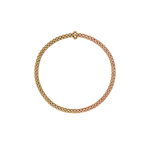 Flex'it PRIMA Bracelet with Bicolour Mesh in 18K Rose and Yellow Gold-FOPE-Renee Taylor Gallery