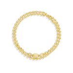 "IVY" Hand-Engraved Gold Boules & Diamonds Convertible Statement Necklace - CS34-538-Nanis-Renee Taylor Gallery