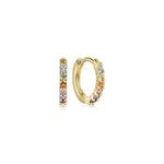 14K Yellow Gold Rainbow Color Stone 10mm Huggie Earrings - EG14956Y4JMC-Gabriel & Co.-Renee Taylor Gallery