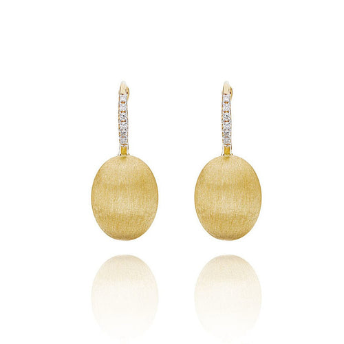 "CILIEGINE" Gold Ball Drop Earrings w/ Diamonds Details (MEDIUM) - OS16-583-Nanis-Renee Taylor Gallery