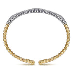 14K Mix of White and Yellow Gold RD Diamond Bangle Bujukan Collection - BG5060-57M45JJ-Gabriel & Co.-Renee Taylor Gallery