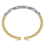 14K Mix of White and Yellow Gold RD Diamond Bangle Bujukan Collection - BG5090-57M45JJ-Gabriel & Co.-Renee Taylor Gallery