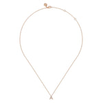 14K Pink Gold Diamond A Initial Pendant Necklace - NK8132A-K45JJ-Gabriel & Co.-Renee Taylor Gallery
