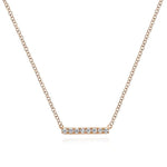 14K Rose Gold Petite Pavé Diamond Bar Necklace - NK5422K45JJ-Gabriel & Co.-Renee Taylor Gallery