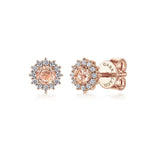 14K Rose Gold Round Morganite and Diamond Stud Earrings - EG11819K45MO-Gabriel & Co.-Renee Taylor Gallery