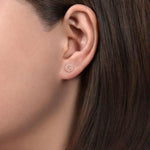 14K Rose Gold Round Morganite and Diamond Stud Earrings - EG11819K45MO-Gabriel & Co.-Renee Taylor Gallery