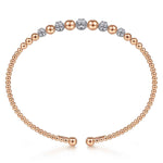 14K Rose-White Gold Bujukan Diamond RD Stations Bangle Bujukan Collection - BG4362-57T45JJ-Gabriel & Co.-Renee Taylor Gallery