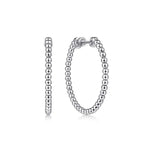 14K White Gold Beaded Round Classic Hoop Earrings - EG13929W4JJJ-Gabriel & Co.-Renee Taylor Gallery