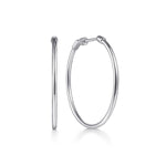 14K White Gold 30mm Round Classic Hoop Earrings - EG1360-Gabriel & Co.-Renee Taylor Gallery