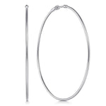 14K White Gold 70mm Round Classic Hoop Earrings - EG13606W4JJJ-Gabriel & Co.-Renee Taylor Gallery
