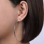 14K White Gold 70mm Round Classic Hoop Earrings - EG13606W4JJJ-Gabriel & Co.-Renee Taylor Gallery