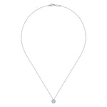 14K White Gold Aquamarine and Diamond Halo Pendant Necklace - NK2824W45AQ-Gabriel & Co.-Renee Taylor Gallery