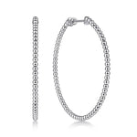 14K White Gold Beaded Round Classic Hoop Earrings - EG13929W4JJJ-Gabriel & Co.-Renee Taylor Gallery