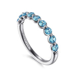 14K White Gold Blue Topaz Stackable RD Ring Color Collection - LR52874W4JBT-Gabriel & Co.-Renee Taylor Gallery