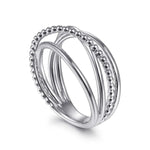 14K White Gold Bujukan Criss Cross Ring - LR51830W4JJJ-Gabriel & Co.-Renee Taylor Gallery