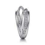 14K White Gold Bujukan Criss Cross Ring - LR51830W4JJJ-Gabriel & Co.-Renee Taylor Gallery