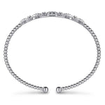 14K White Gold Diamond Pavé Link Bead Cuff Bracelet – BG4229-65W45JJ-Gabriel & Co.-Renee Taylor Gallery