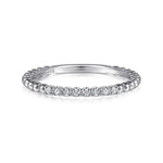 14K White Gold Bujukan Bead and RD Diamond Stackable Ring Bujukan Collection - LR51823W45JJ-Gabriel & Co.-Renee Taylor Gallery