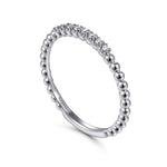 14K White Gold Bujukan Bead and RD Diamond Stackable Ring Bujukan Collection - LR51823W45JJ-Gabriel & Co.-Renee Taylor Gallery