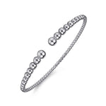 14K White Gold Bujukan Open Bangle RD Bujukan Collection - BG4585-57W4JJJ-Gabriel & Co.-Renee Taylor Gallery