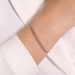 14K White Gold Bujukan Split Bangle - BG4107-62W4JJJ-Gabriel & Co.-Renee Taylor Gallery