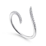 14K White Gold Bypass Open Diamond Ring - LR51052W45JJ-Gabriel & Co.-Renee Taylor Gallery