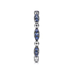 14K White Gold Cluster Sapphire and Bujukan Ball Stackable Ring - LR51704W4JSA-Gabriel & Co.-Renee Taylor Gallery