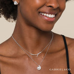 14K White Gold Curved Bypass Bar Necklace w/ Diamonds - NK5569W45JJ-Gabriel & Co.-Renee Taylor Gallery