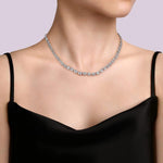 14K White Gold Baguette Halo Diamond Necklace – NK7087W44JJ-Gabriel & Co.-Renee Taylor Gallery
