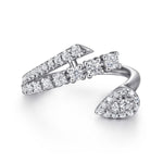 14K White Gold Diamond Bypass Ring - LR52970W45JJ-Gabriel & Co.-Renee Taylor Gallery