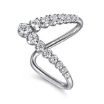 14K White Gold Diamond Chevron Ladies Ring – LR52622W45JJ-Gabriel & Co.-Renee Taylor Gallery
