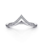14K White Gold Diamond Chevron Ring - LR51826W45JJ-Gabriel & Co.-Renee Taylor Gallery