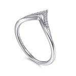 14K White Gold Diamond Chevron Ring - LR51826W45JJ-Gabriel & Co.-Renee Taylor Gallery