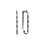 14K White Gold Diamond Classic Elongated Oval Hoop Earrings - EG15272W45JJ-Gabriel & Co.-Renee Taylor Gallery