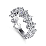 14K White Gold Diamond Cluster Station Ring - LR52362W45JJ-Gabriel & Co.-Renee Taylor Gallery