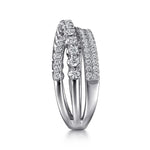 14K White Gold Diamond Criss Cross Ring - LR52751W45JJ-Gabriel & Co.-Renee Taylor Gallery