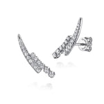 14K White Gold Diamond Double Row Stacked Ear Climber Earrings – EG15561W45JJ-Gabriel & Co.-Renee Taylor Gallery