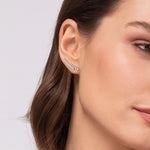 14K White Gold Diamond Double Row Stacked Ear Climber Earrings – EG15561W45JJ-Gabriel & Co.-Renee Taylor Gallery