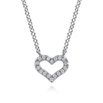 14K White Gold Diamond Heart Pendant Necklace - NK7496W45JJ-Gabriel & Co.-Renee Taylor Gallery