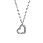 14K White Gold Diamond Heart Pendant Necklace - NK7498W45JJ-Gabriel & Co.-Renee Taylor Gallery