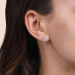 14K White Gold Diamond Huggie Earrings - EG14523W45JJ-Gabriel & Co.-Renee Taylor Gallery