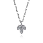 14K White Gold Diamond Leaf Shape Pendant Necklace - NK7432W45JJ-Gabriel & Co.-Renee Taylor Gallery