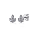 14K White Gold Diamond Leaf Shape Stud Earrings - EG14962W45JJ-Gabriel & Co.-Renee Taylor Gallery