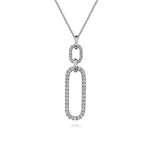14K White Gold Diamond Link Chain Drop Pendant Necklace – NK7595W45JJ-Gabriel & Co.-Renee Taylor Gallery