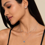 14K White Gold Diamond Pavé Clover Drop Necklace - NK6591W45JJ-Gabriel & Co.-Renee Taylor Gallery