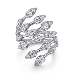 14K White Gold Diamond Spikes Bypass Ladies Ring – LR52618W45JJ-Gabriel & Co.-Renee Taylor Gallery