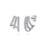 14K White Gold Diamond Stacked J Hoop Earrings - EG15555W45JJ-Gabriel & Co.-Renee Taylor Gallery