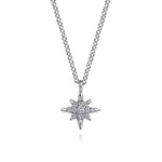 14K White Gold Diamond Starburst Pendant Necklace - NK7502W45JJ-Gabriel & Co.-Renee Taylor Gallery